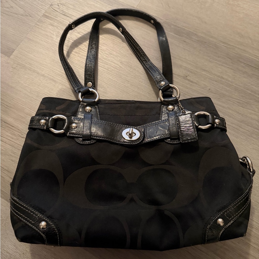 Coach Black Signature Shoulder Bag